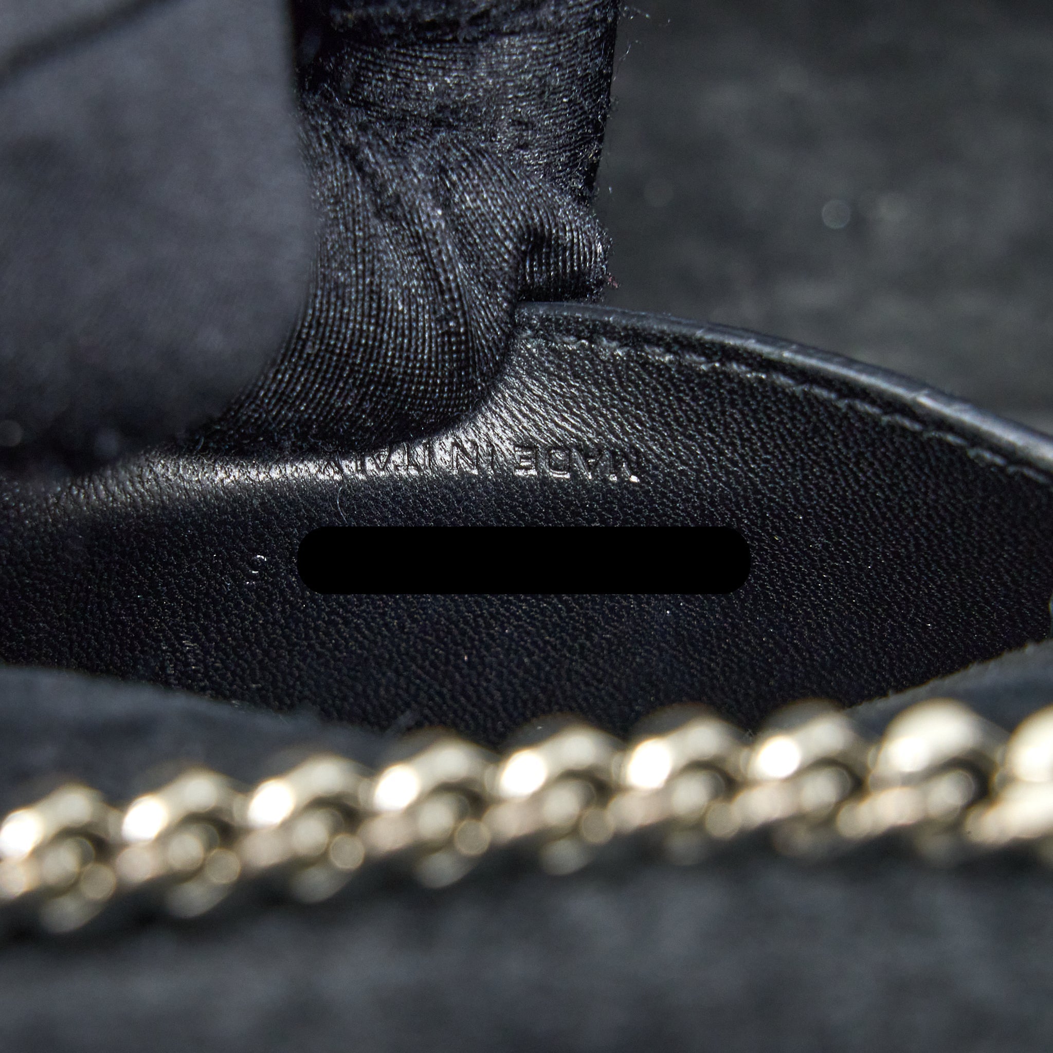 SAINT LAURENT KATE BAG CROC EMBOSSED LEATHER GREY SHW