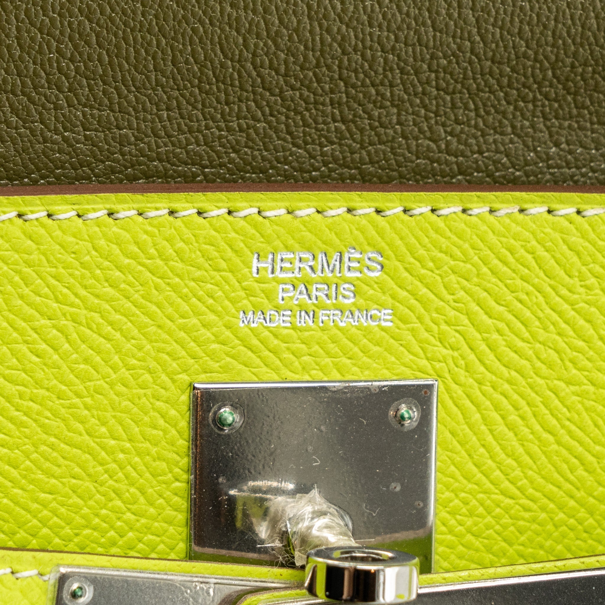 HERMES KELLY 32 EPSOM KIWI/OLIVE GREEN SHW