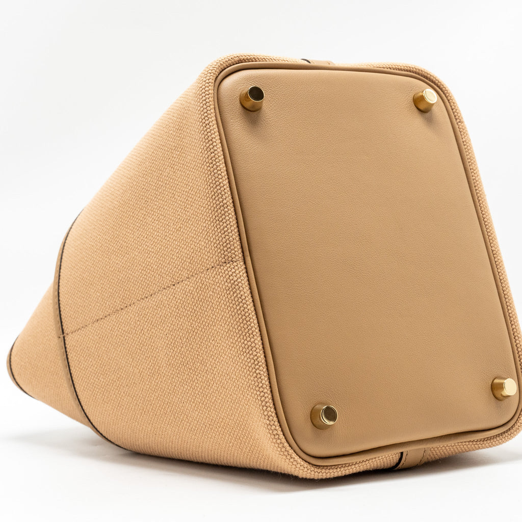 HERMES CARGO PICOTIN 18 LOCK BAG CANVAS/SWIFT CHAI GHW