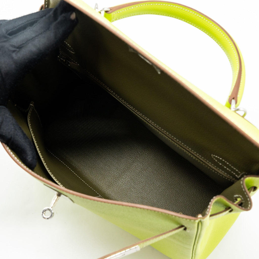 HERMES KELLY 32 EPSOM KIWI/OLIVE GREEN SHW