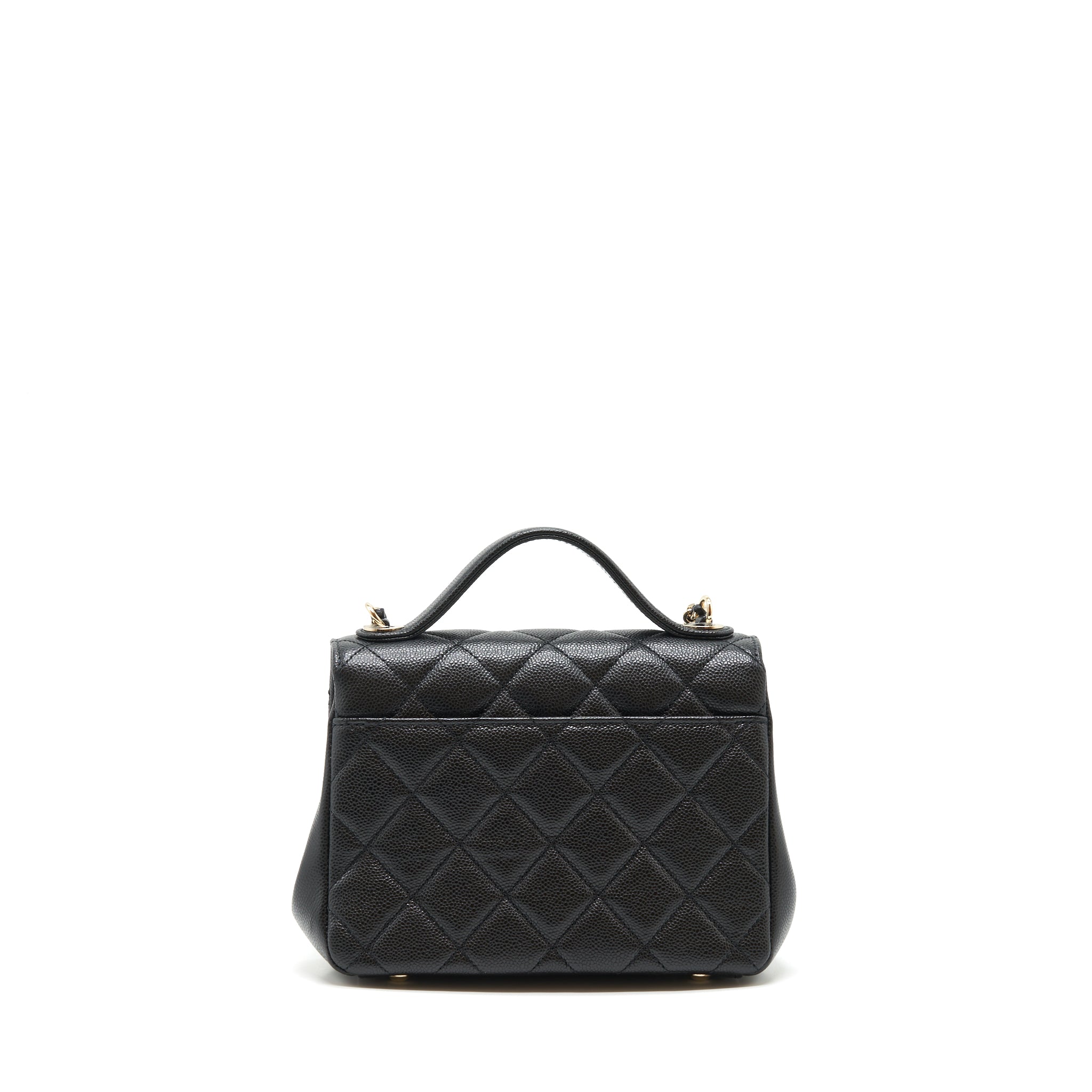 CHANEL SMALL BUSINESS AFFINITY CAVIAR BLACK LGHW (MICROCHIP)