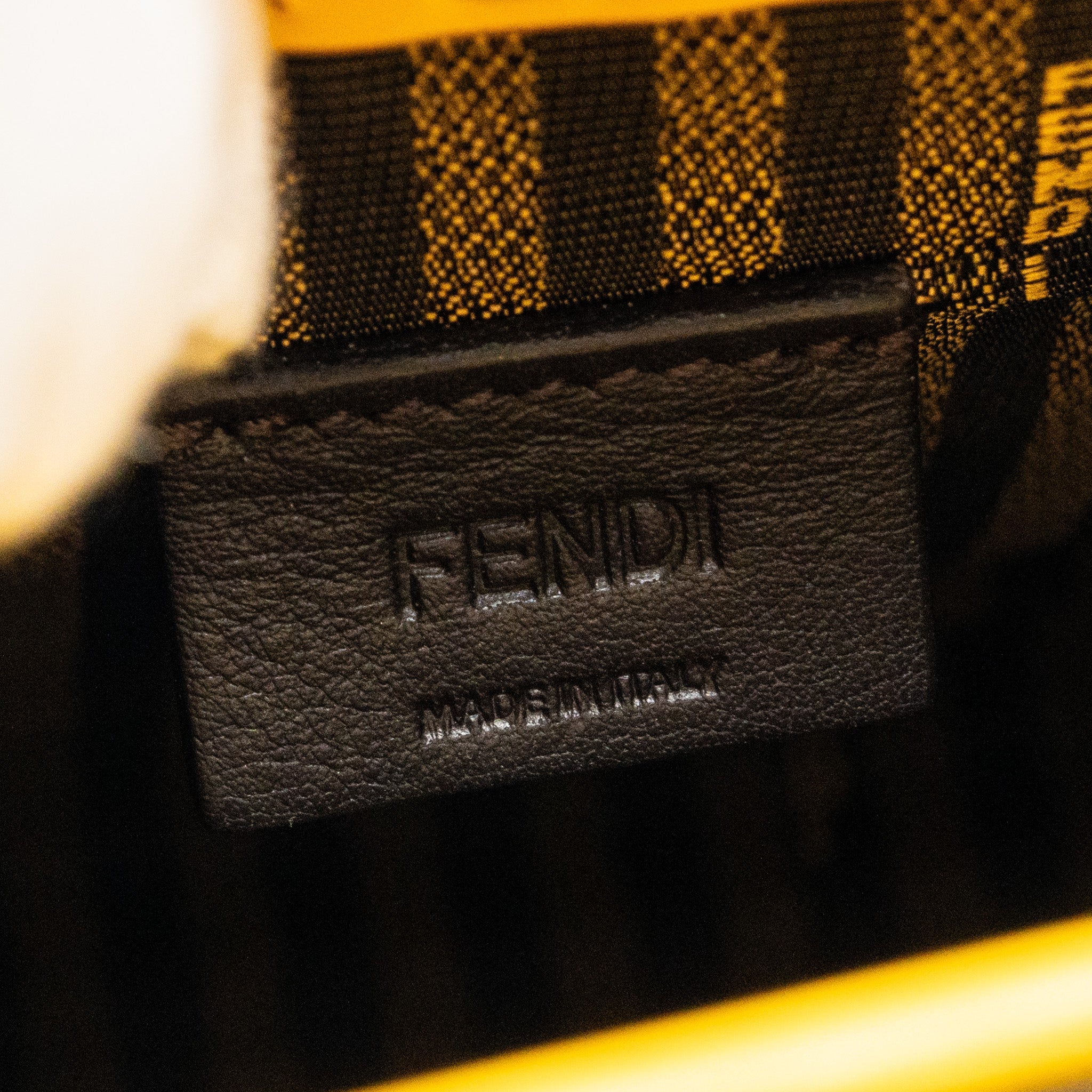 FENDI MINI SUNSHINE SHOPPER CALFSKIN YELLOW GHW