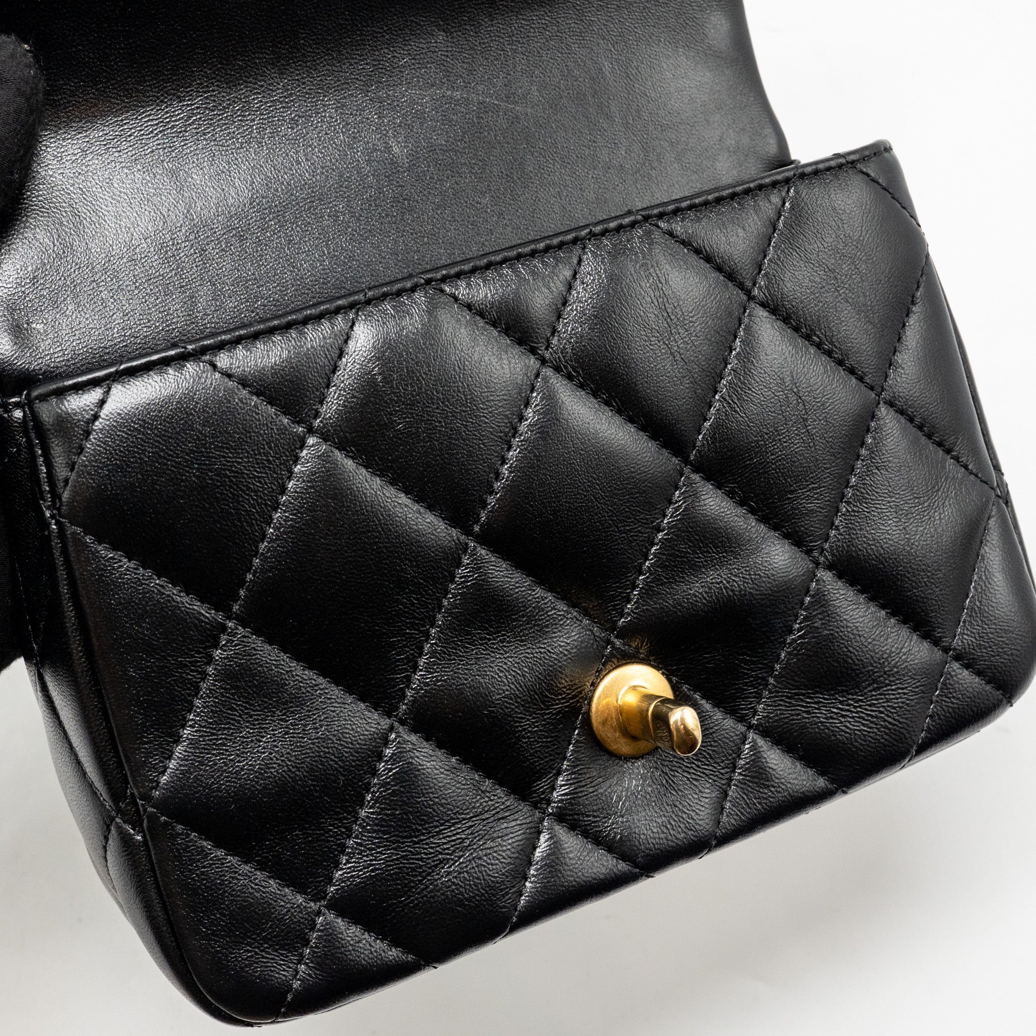 CHANEL COCO LOVE FLAP BAG ADJUSTABLE CHAIN LAMBSKIN BLACK GHW (MICROCHIP)