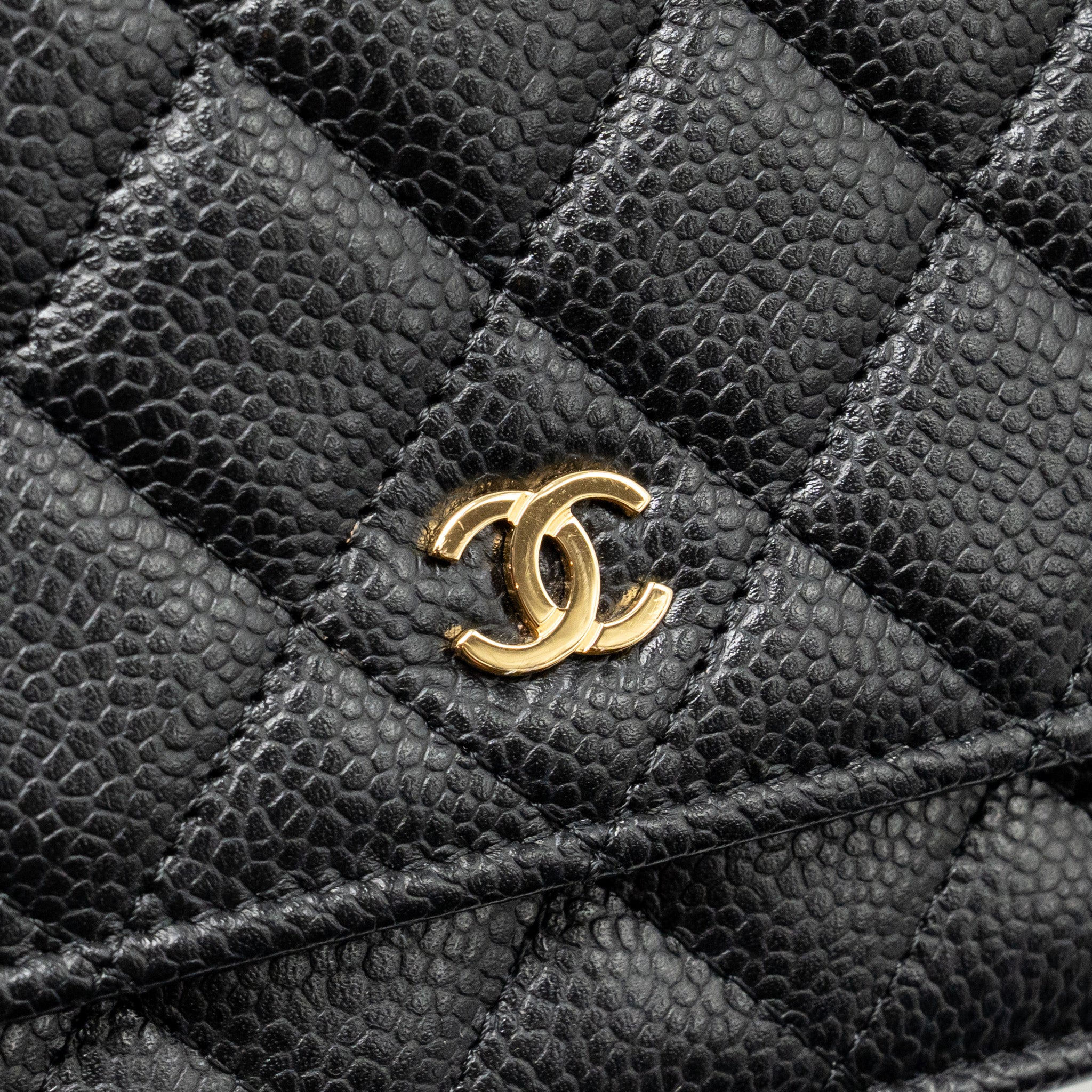 CHANEL CLASSIC WALLET ON CHAIN CAVIAR BLACK GHW (MICROCHIP)