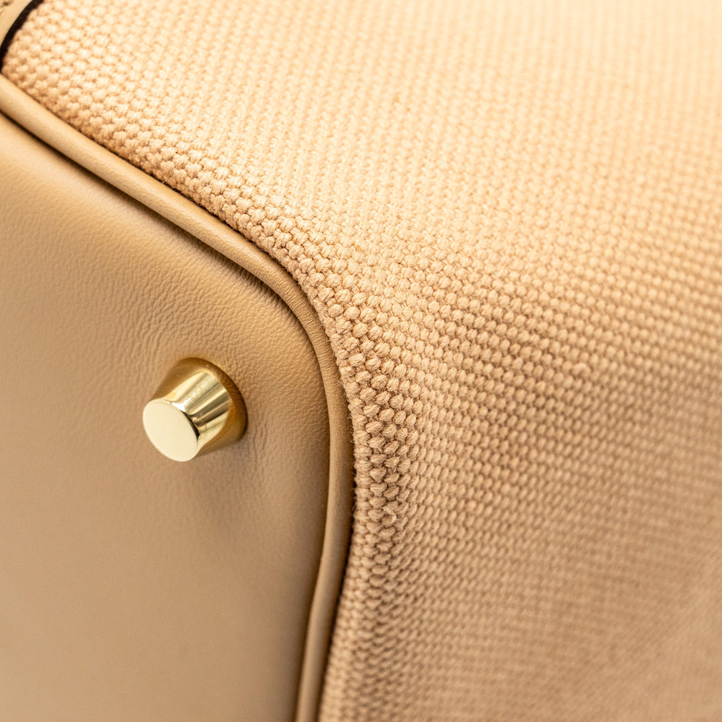 HERMES CARGO PICOTIN 18 LOCK BAG CANVAS/SWIFT CHAI GHW