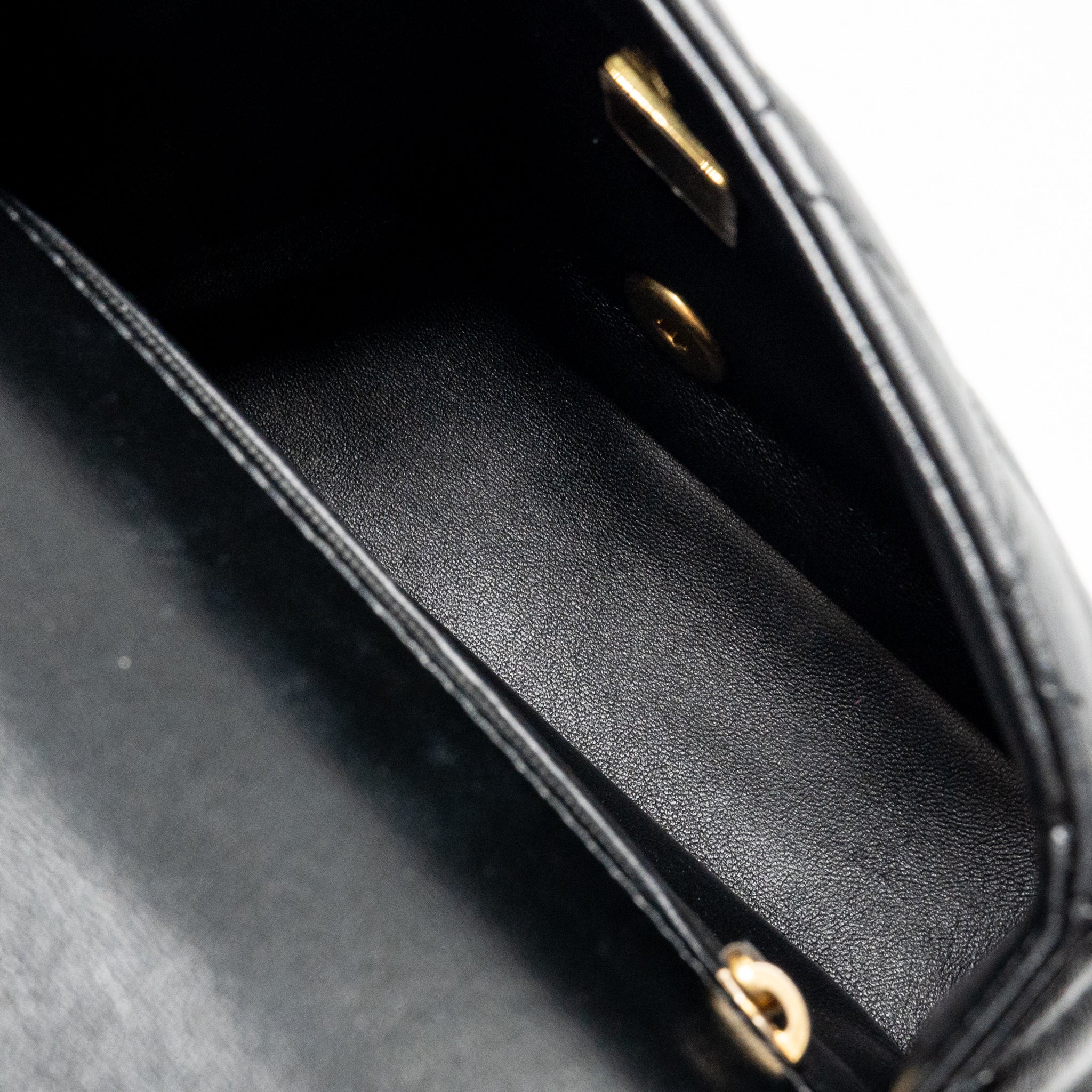 CHANEL COCO LOVE FLAP BAG ADJUSTABLE CHAIN LAMBSKIN BLACK GHW (MICROCHIP)