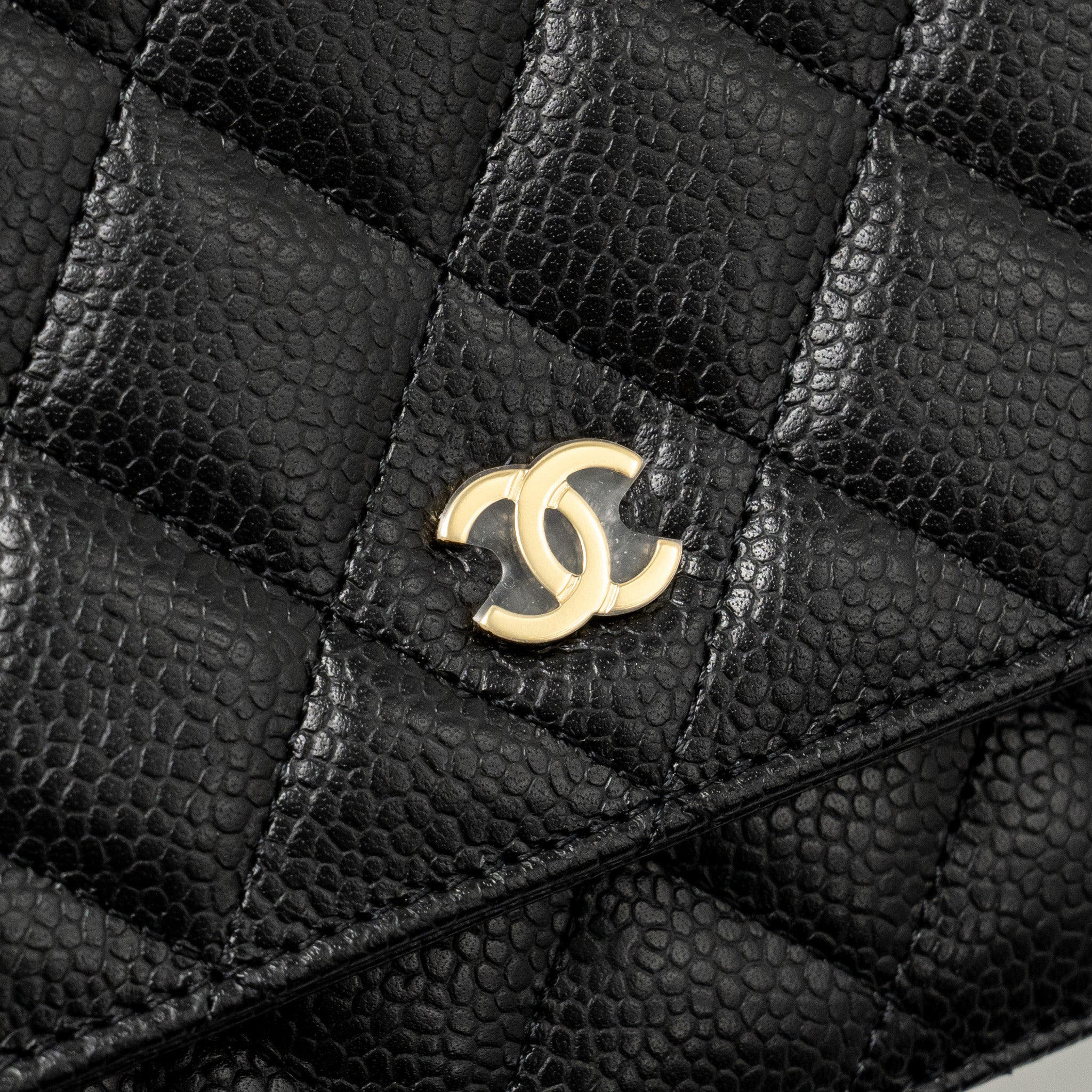 CHANEL CLASSIC WALLET ON CHAIN CAVIAR BLACK GHW(MICROCHIP)