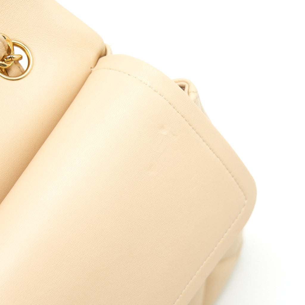 CHANEL JUMBO CLASSIC DOUBLE FLAP BAG LAMBSKIN BEIGE LGHW