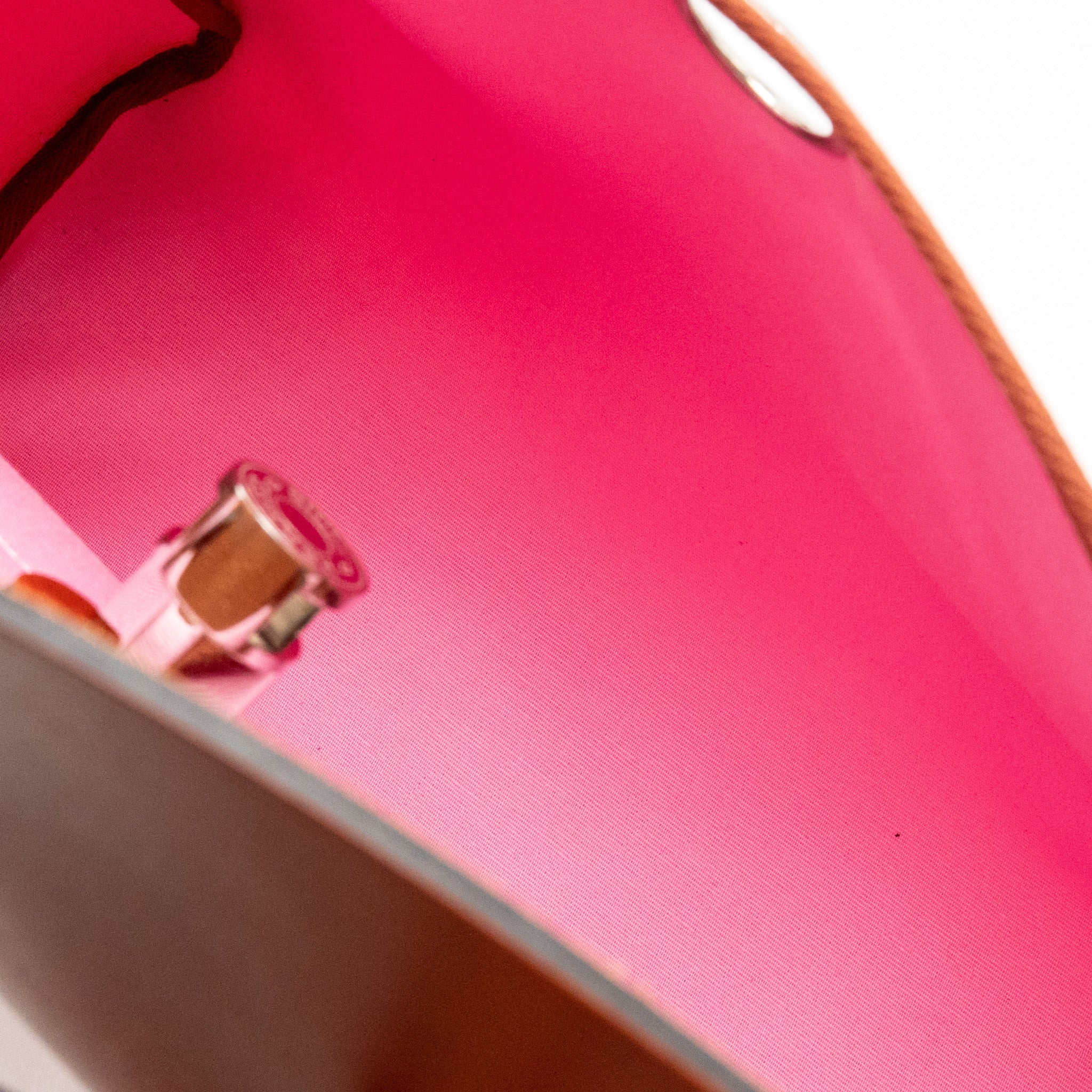 HERMES HERBAG 31 ZIP BAG CANVAS/HUNTER LEATHER PINK/CUIVRE SHW