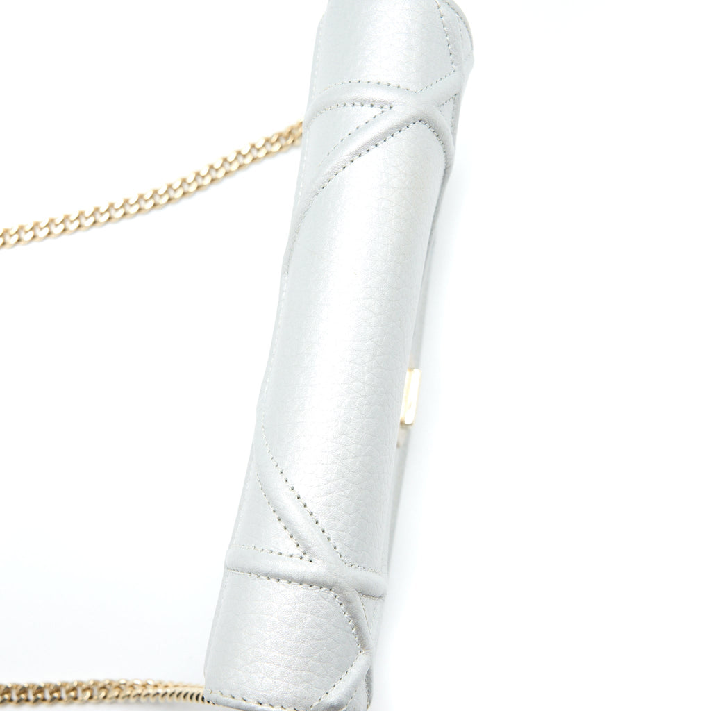 DIOR DIORAMA WALLET ON CHAIN CALFSKIN SILVER LGHW