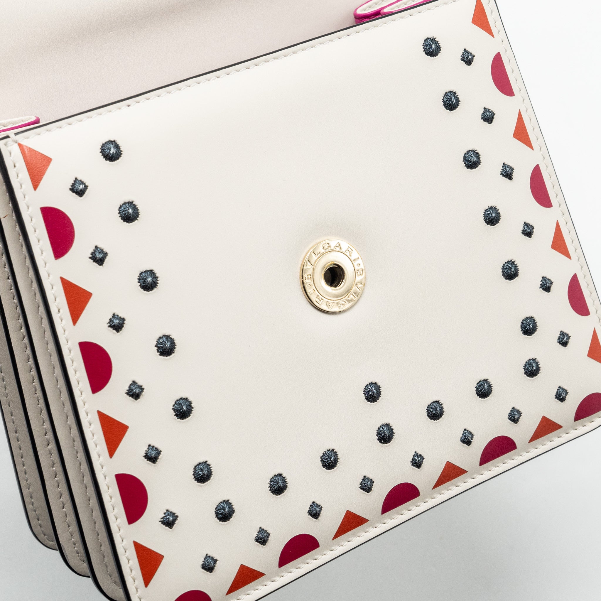 BVLGARI SERPENTI FOREVER TOP HANDLE BAG LIMITED EDITION CALFSKIN WHITE/MULTICOLOUR LGHW