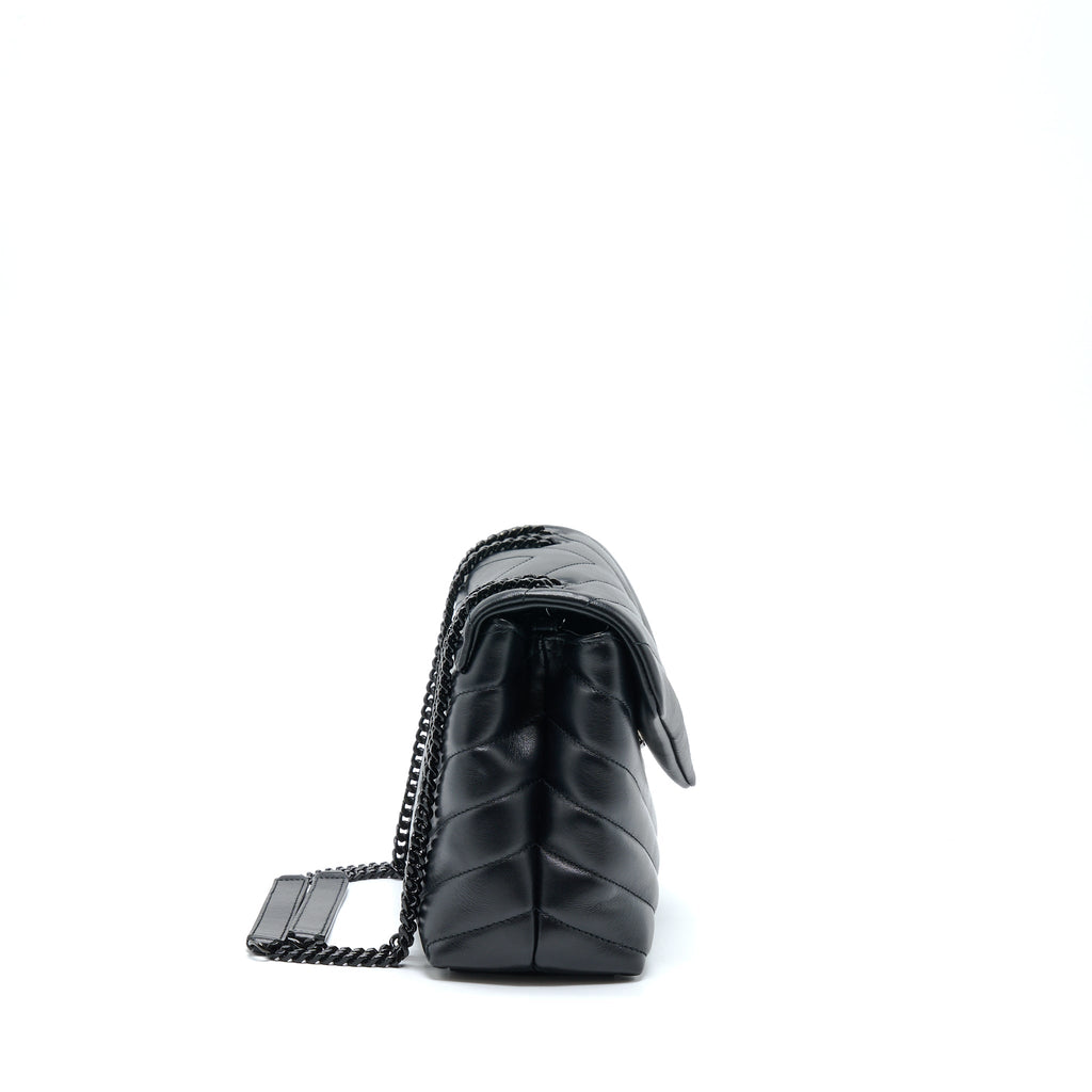 SAINT LAURENT/ YSL LOULOU BAG BLACK WITH BLACK HARDWARE