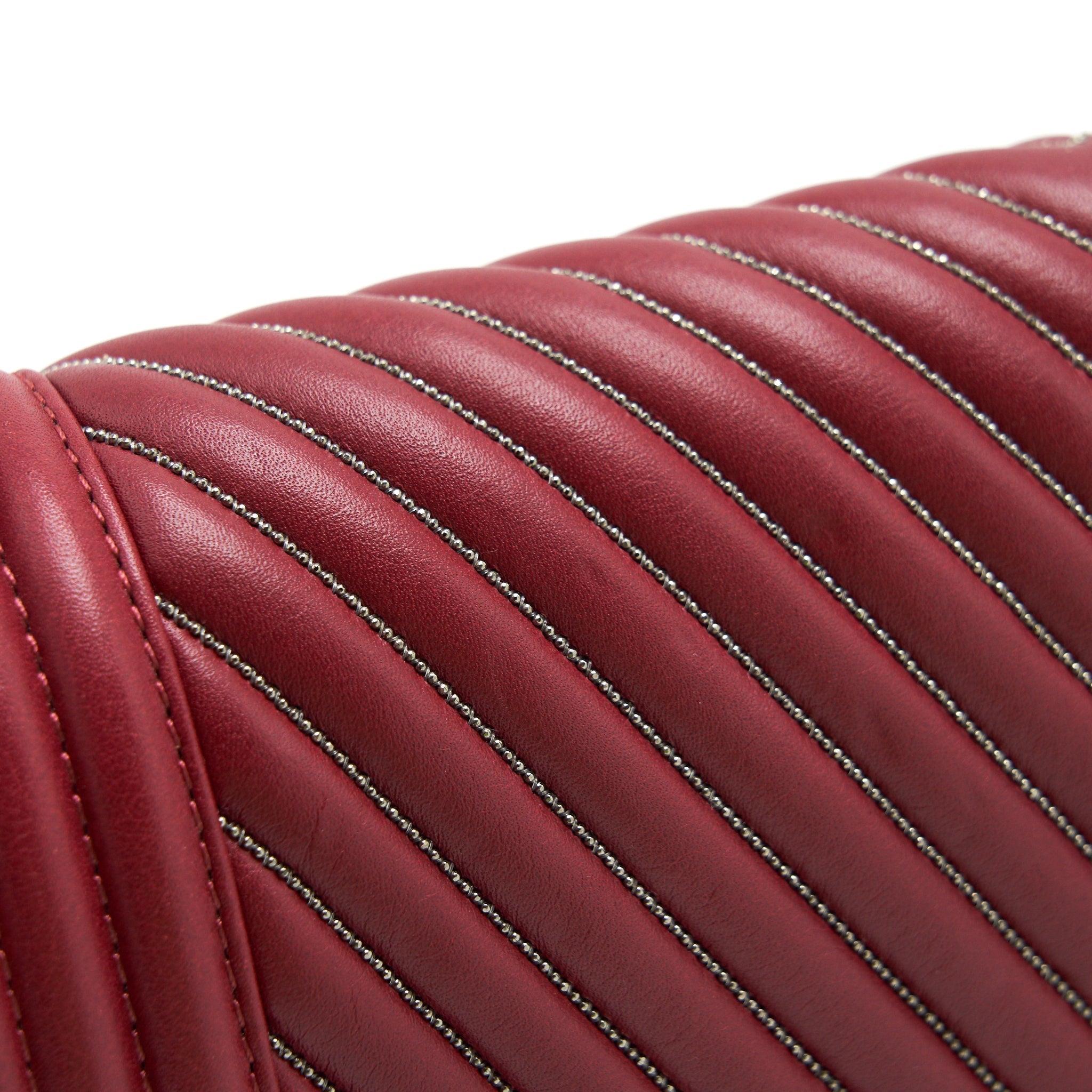 CHANEL MEDIUM CHEVRON BOY CHANEL BAG LIMITED EDITION DARK RED SHW