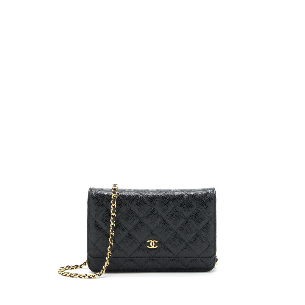 CHANEL CLASSIC WALLET ON CHAIN CAVIAR BLACK GHW