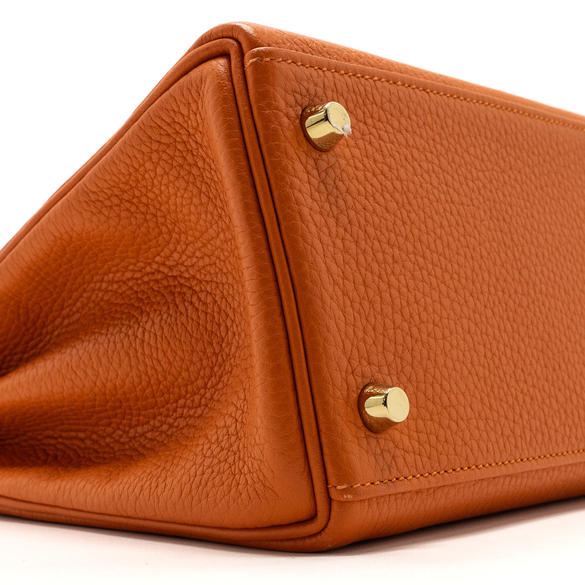 HERMES KELLY 28 CLEMENCE LEATHER 93 ORANGE GHW