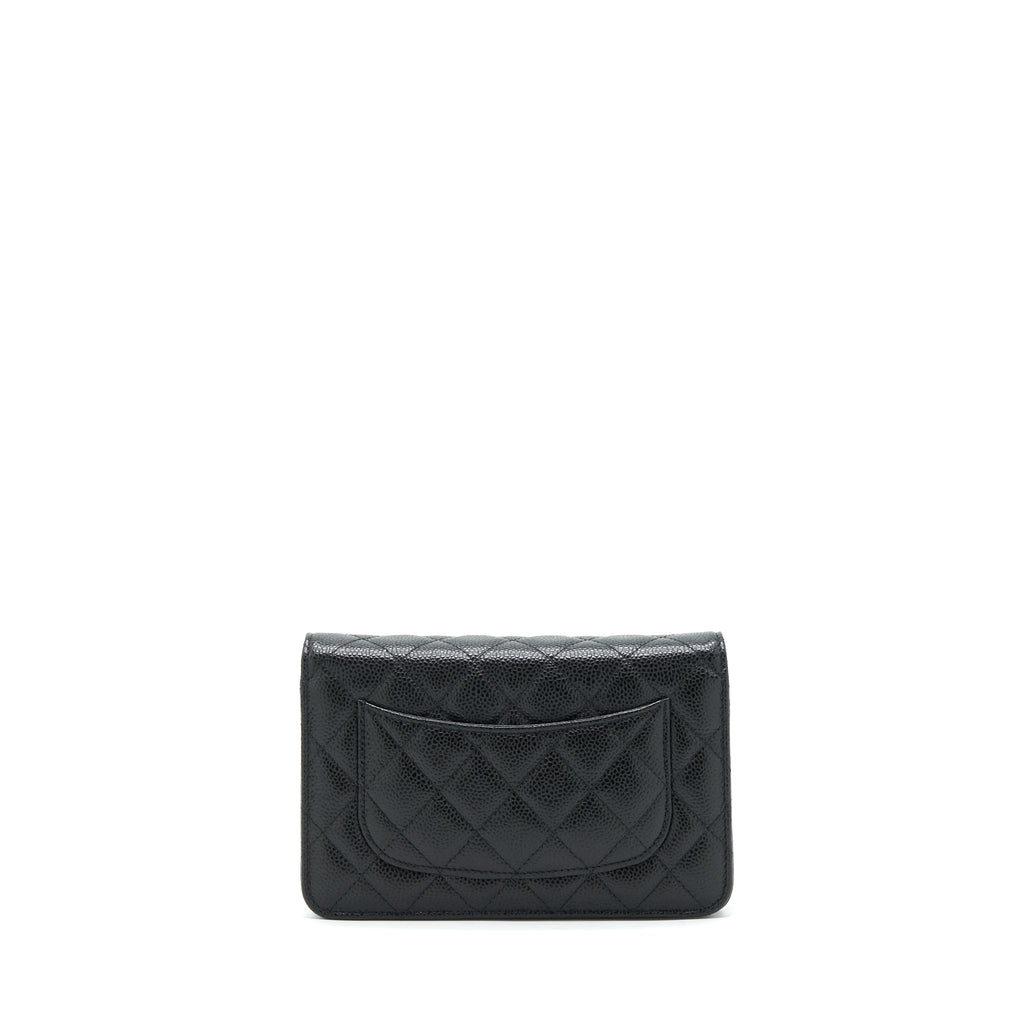 CHANEL CLASSIC WALLET ON CHAIN CAVIAR BLACK GHW