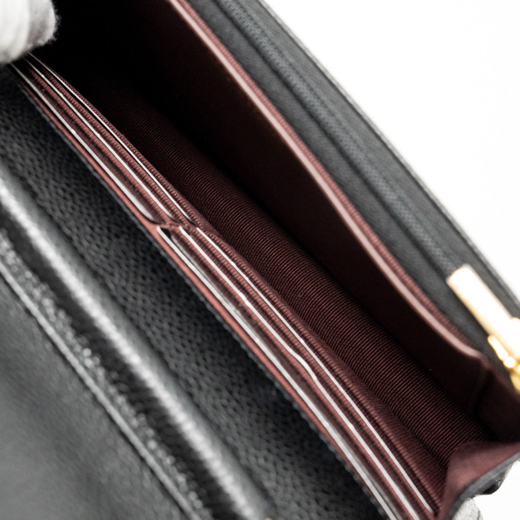 CHANEL CLASSIC WALLET ON CHAIN CAVIAR BLACK GHW(MICROCHIP)