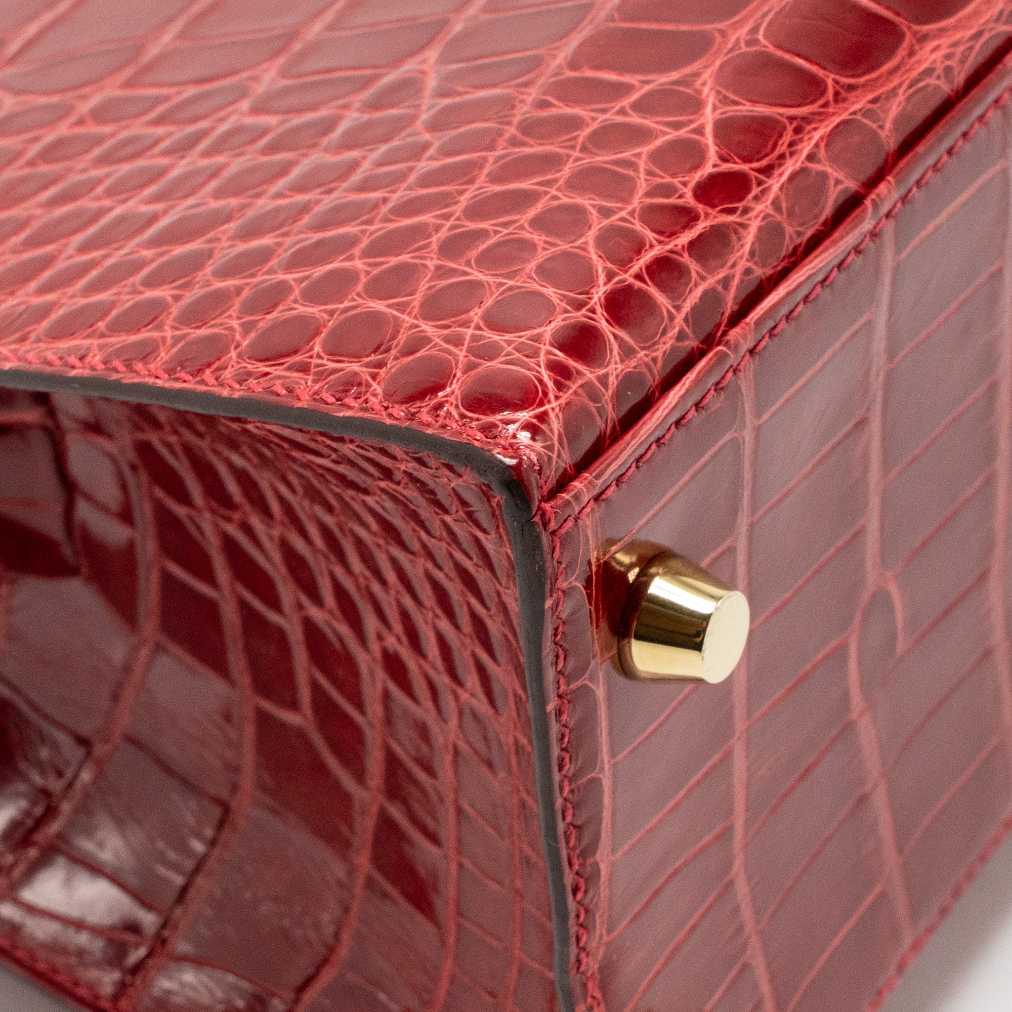 HERMES KELLY 25 CROCODILE POROUS BRAISE GHW