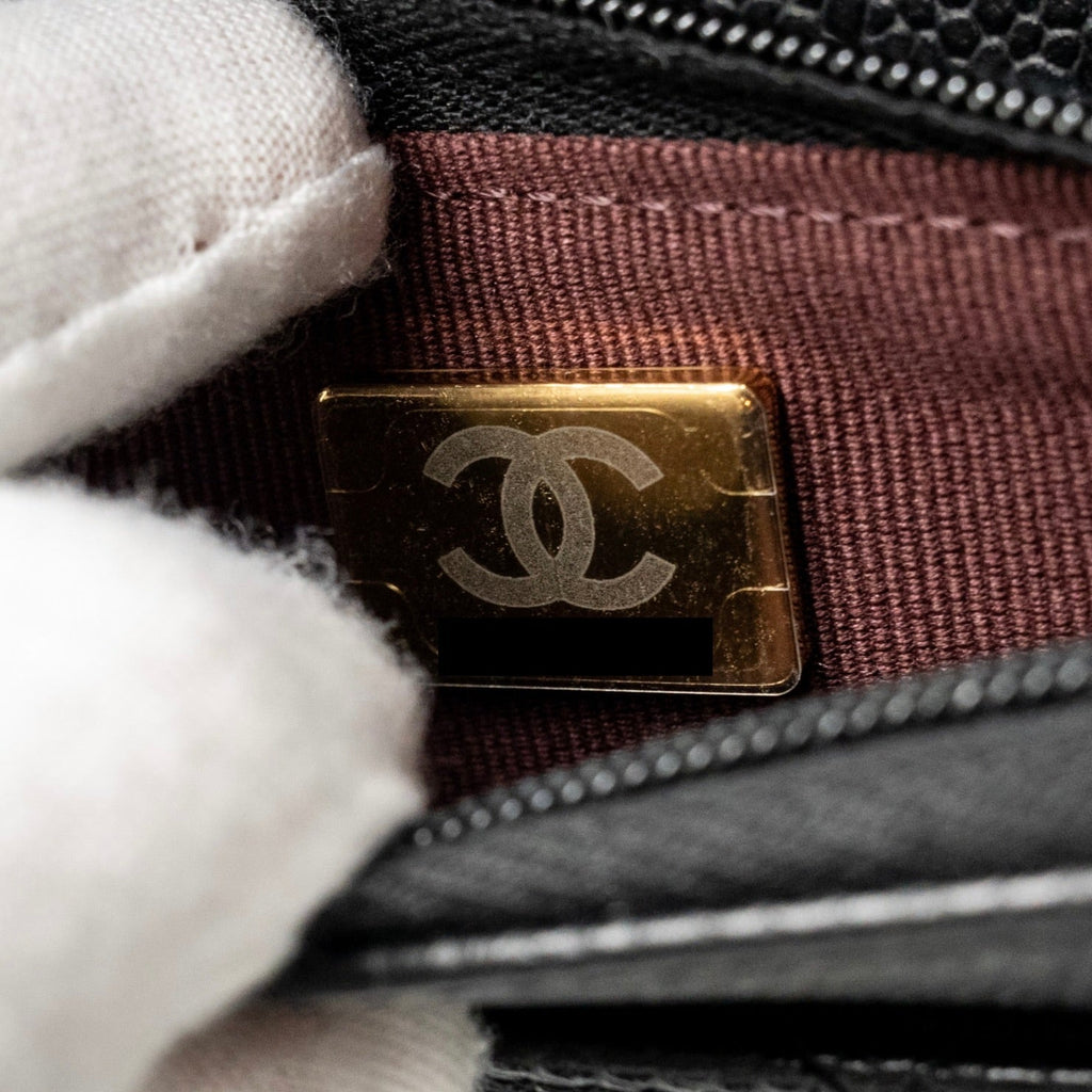CHANEL CLASSIC WALLET ON CHAIN CAVIAR BLACK GHW(MICROCHIP)