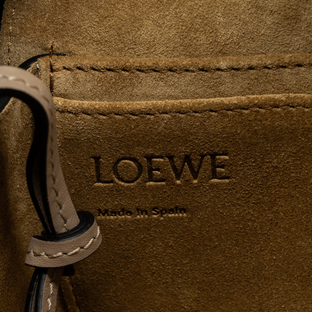 LOEWE MINI GATE DUAL BAG SOFT CALFSKIN SAND GHW