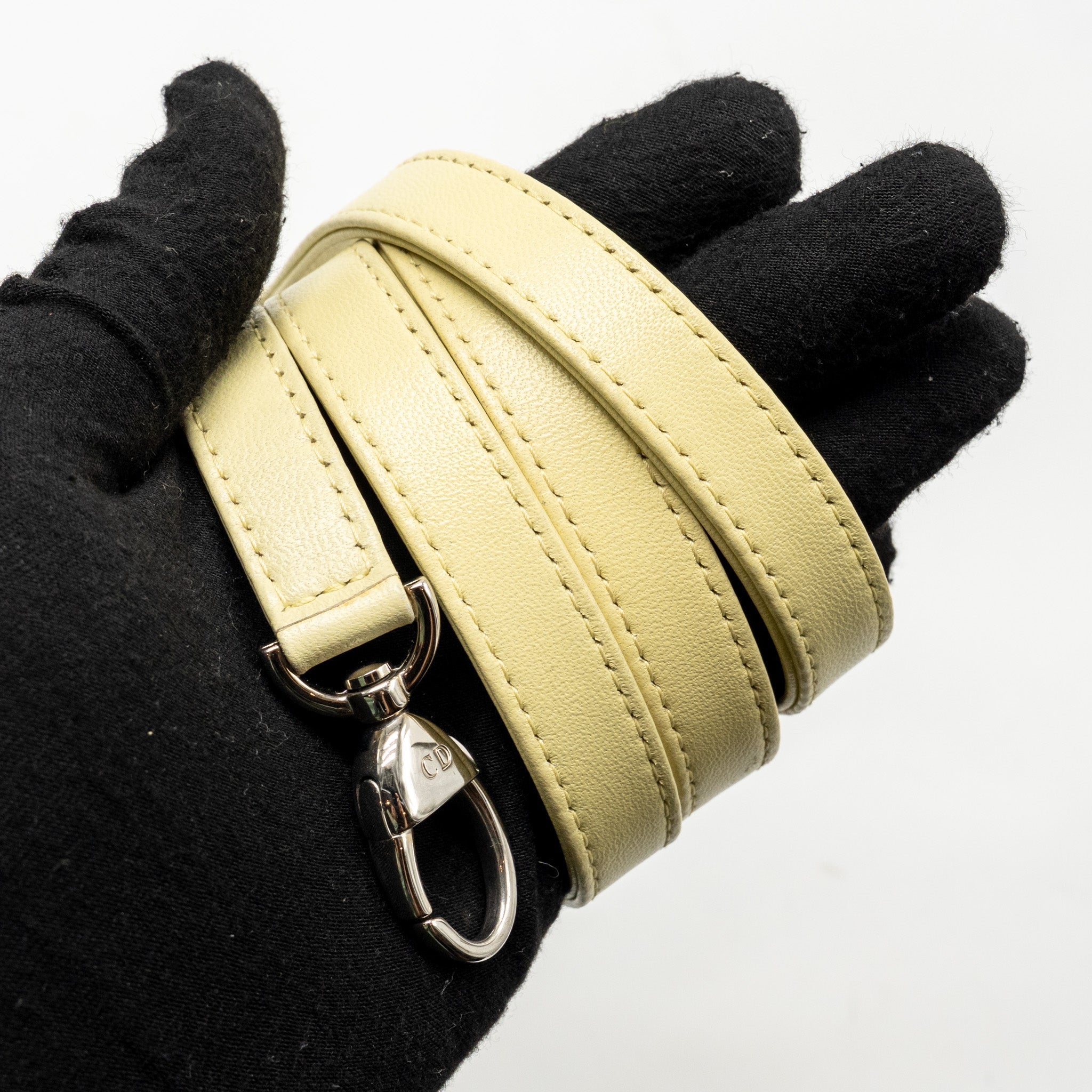 DIOR MEDIUM LADY DIOR LAMBSKIN LIGHT YELLOW SHW