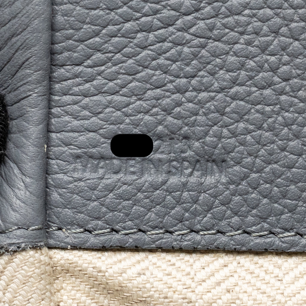 LOEWE MINI HAMMOCK DRAWSTRING BAG GRAINED CALFSKIN GREY GHW