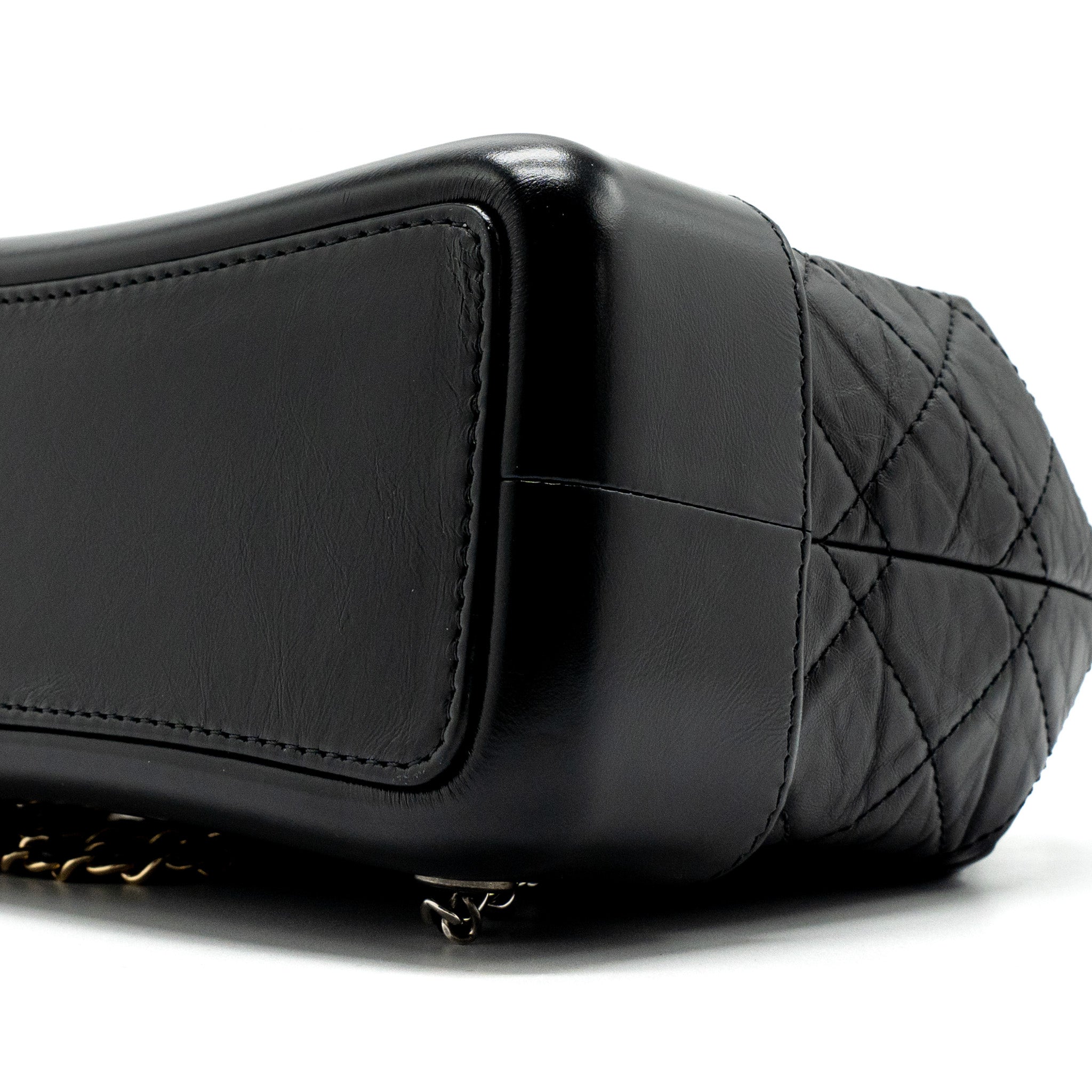 CHANEL SMALL GABRIELLE BACKPACK AGED CALFSKIN BLACK MULTICOLOUR HARDWARE