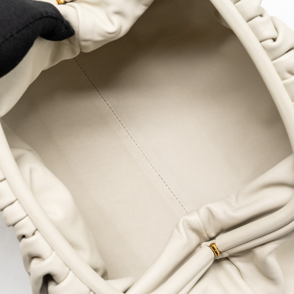 BOTTEGA VENETA THE POUCH CALFSKIN WHITE GHW