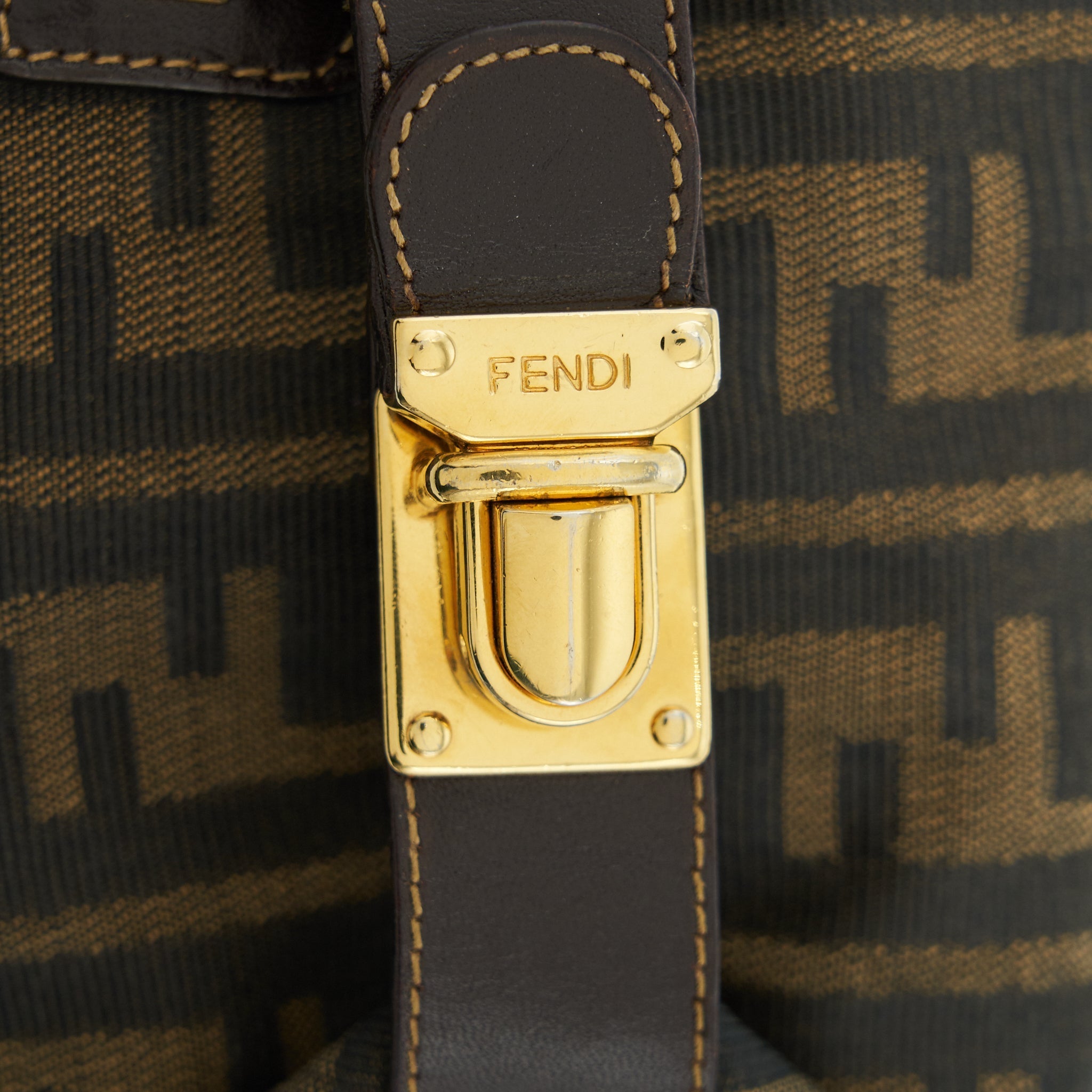 FENDI VINTAGE MINI COSMETIC BAG FF ZUCCA CANVAS