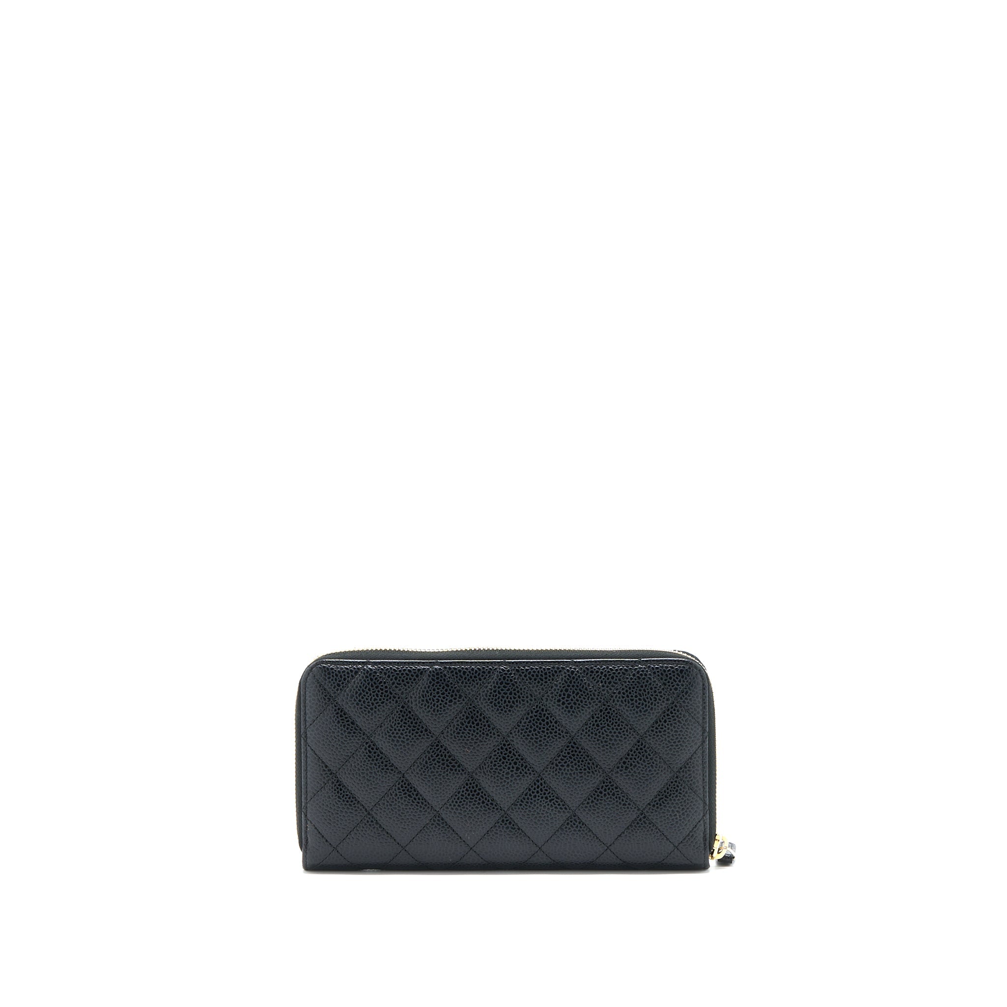 CHANEL ZIPPY LONG WALLET CAVIAR BLACK GHW