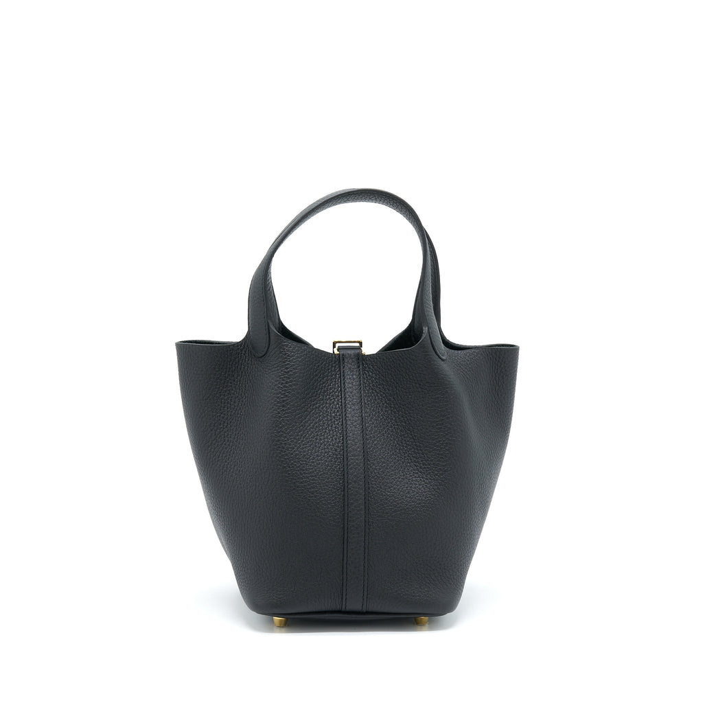 HERMES PICOTIN 18 LOCK BAG CLEMENCE BLACK GHW