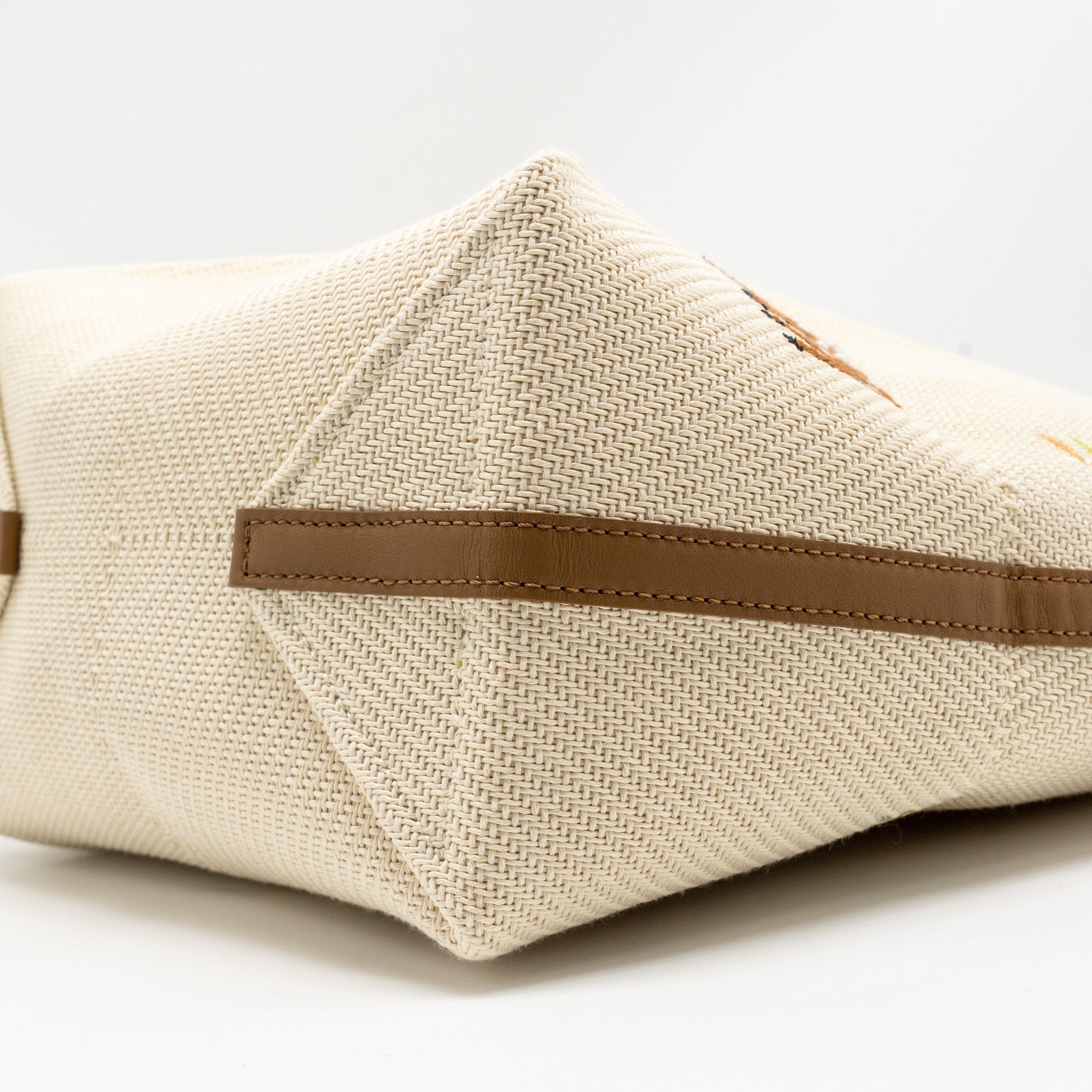 LOEWE SUNA FUJITA LIMITED EDITION MEDIUM PUZZLE FOLD TOTE BAG CANVAS/LEATHER BEIGE/MULTICOLOUR