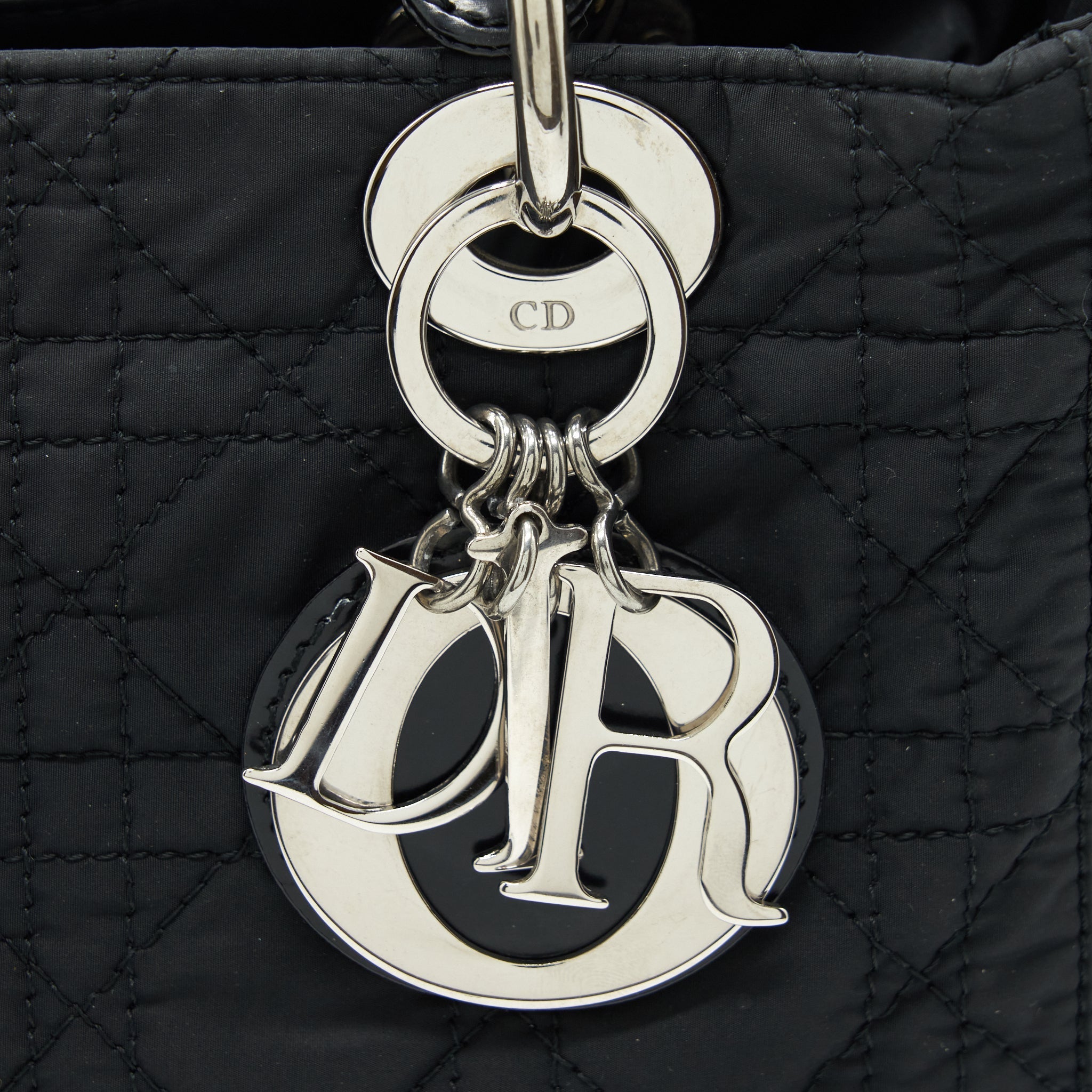 DIOR VINTAGE MEDIUM LADY DIOR NYLON/FABRIC BLACK SHW