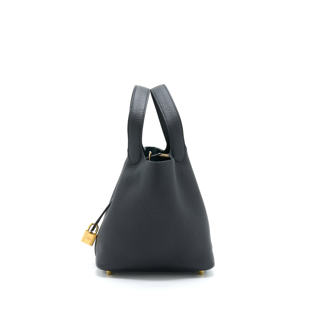 HERMES PICOTIN 18 LOCK BAG CLEMENCE BLACK GHW