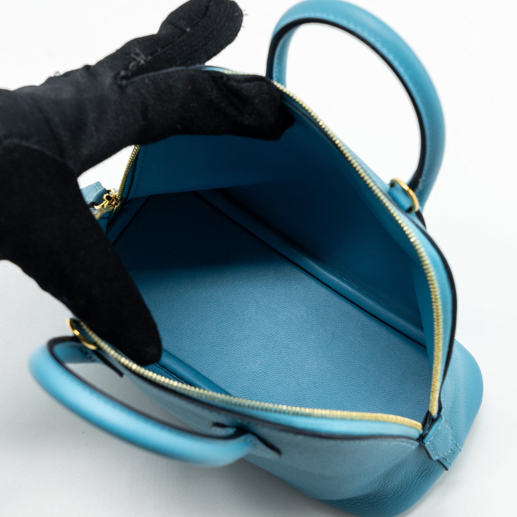 HERMES MINI BOLIDE EVERCOLOR P3 BLUE DU NORD GHW