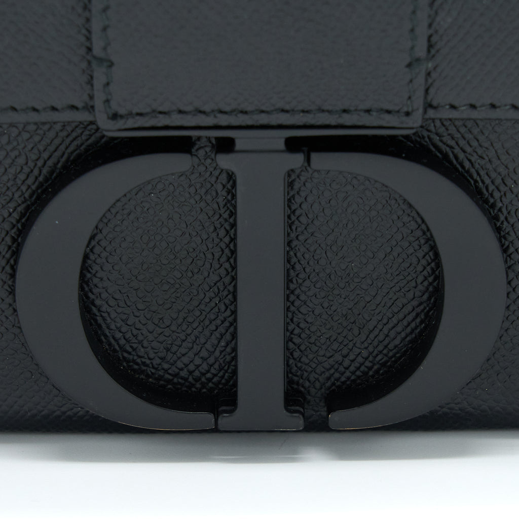 DIOR 30 MONTAIGNE BOX CALFSKIN BLACK WITH BLACK HARDWARE