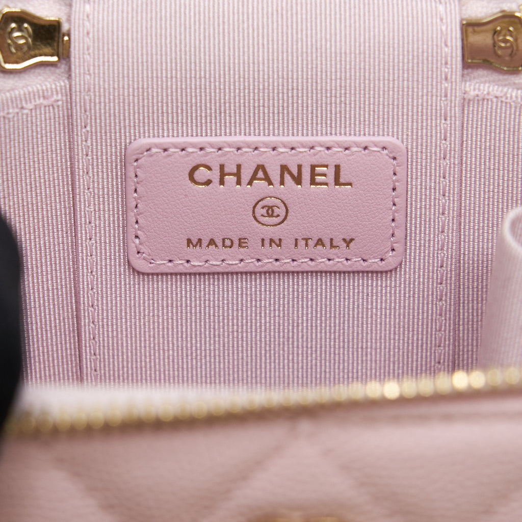 CHANEL MINI VANITY CASE CAVIAR PINK LGHW