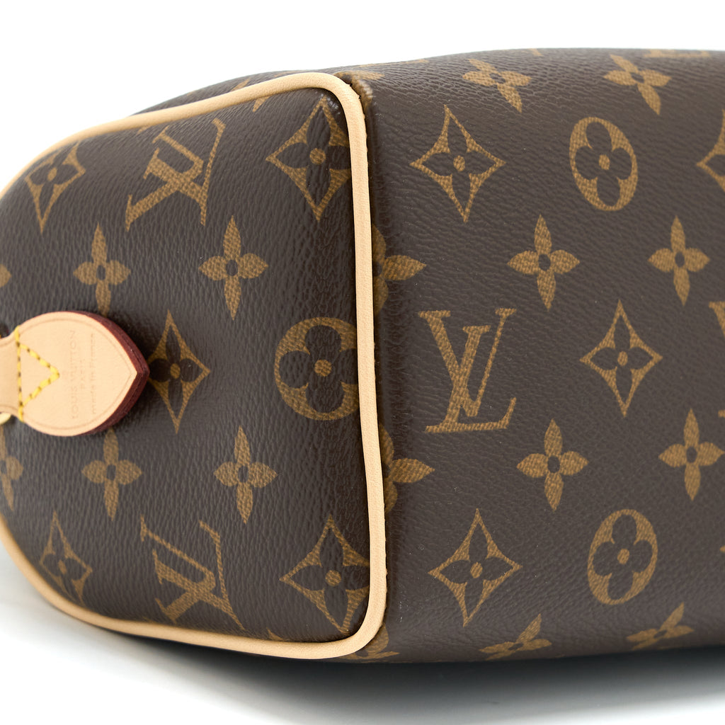 LOUIS VUITTON SPEEDY BANDOULIERE 20 MONOGRAM CANVAS BLACK STRAP