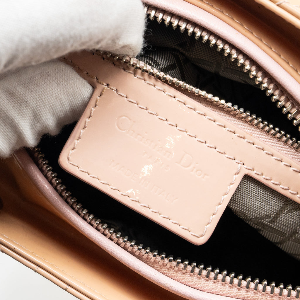 DIOR MEDIUM LADY DIOR PATENT LIGHT PINK SHW
