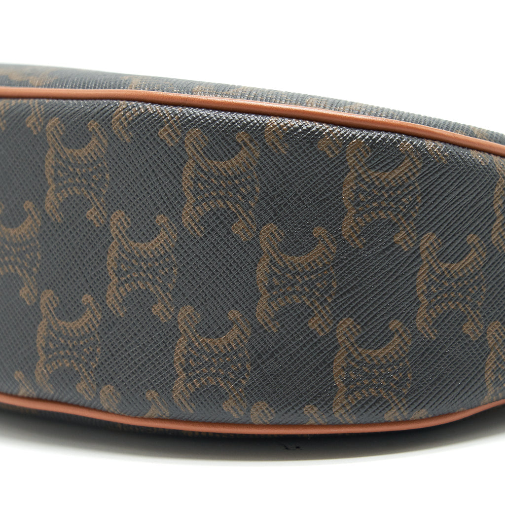 CELINE AVA BAG IN TRIOMPHE CANVAS AND CALFSKIN TAN