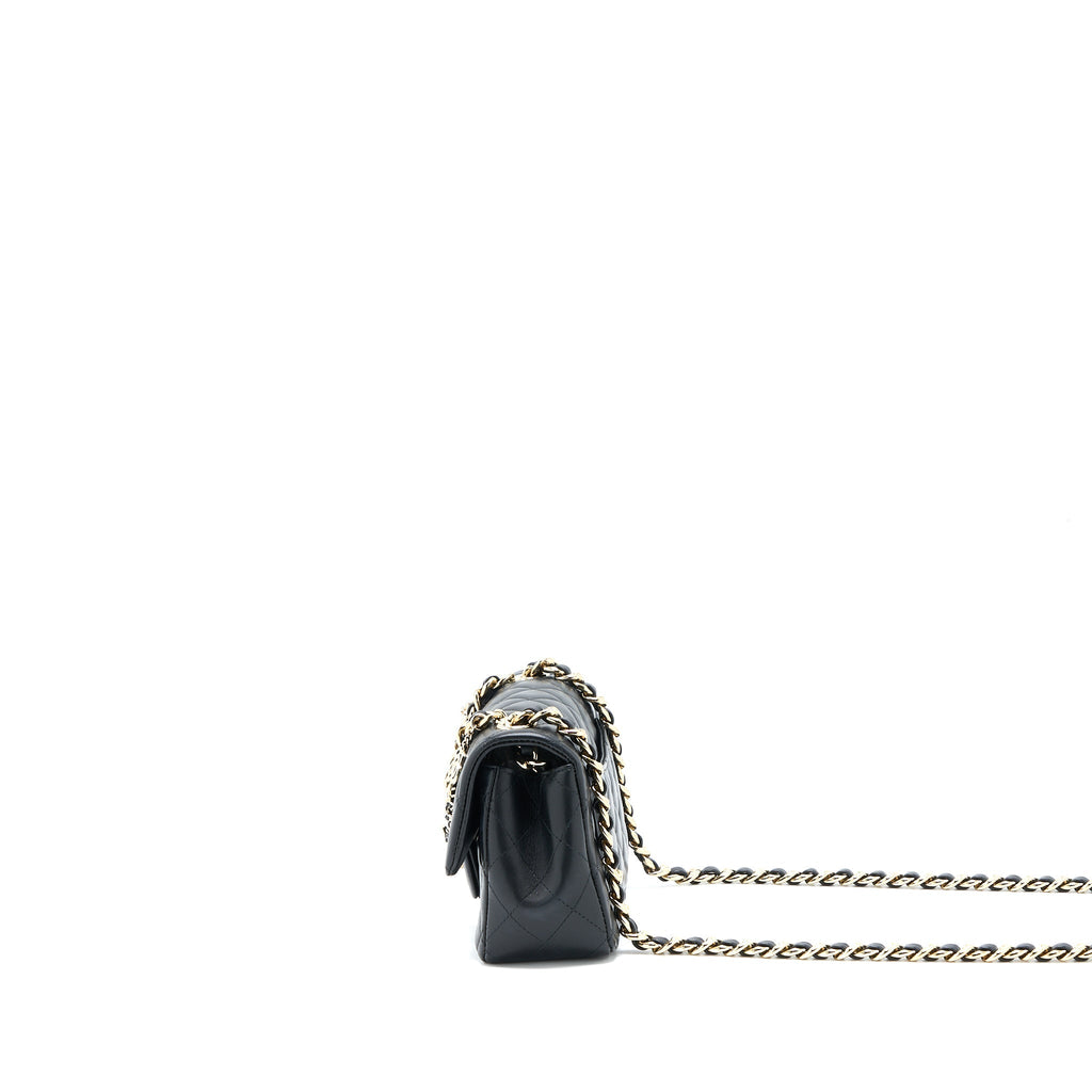 CHANEL MINI RECTANGULAR WITH COCO BAG CHARM LIMITED EDITION LAMBSKIN BLACK LGHW