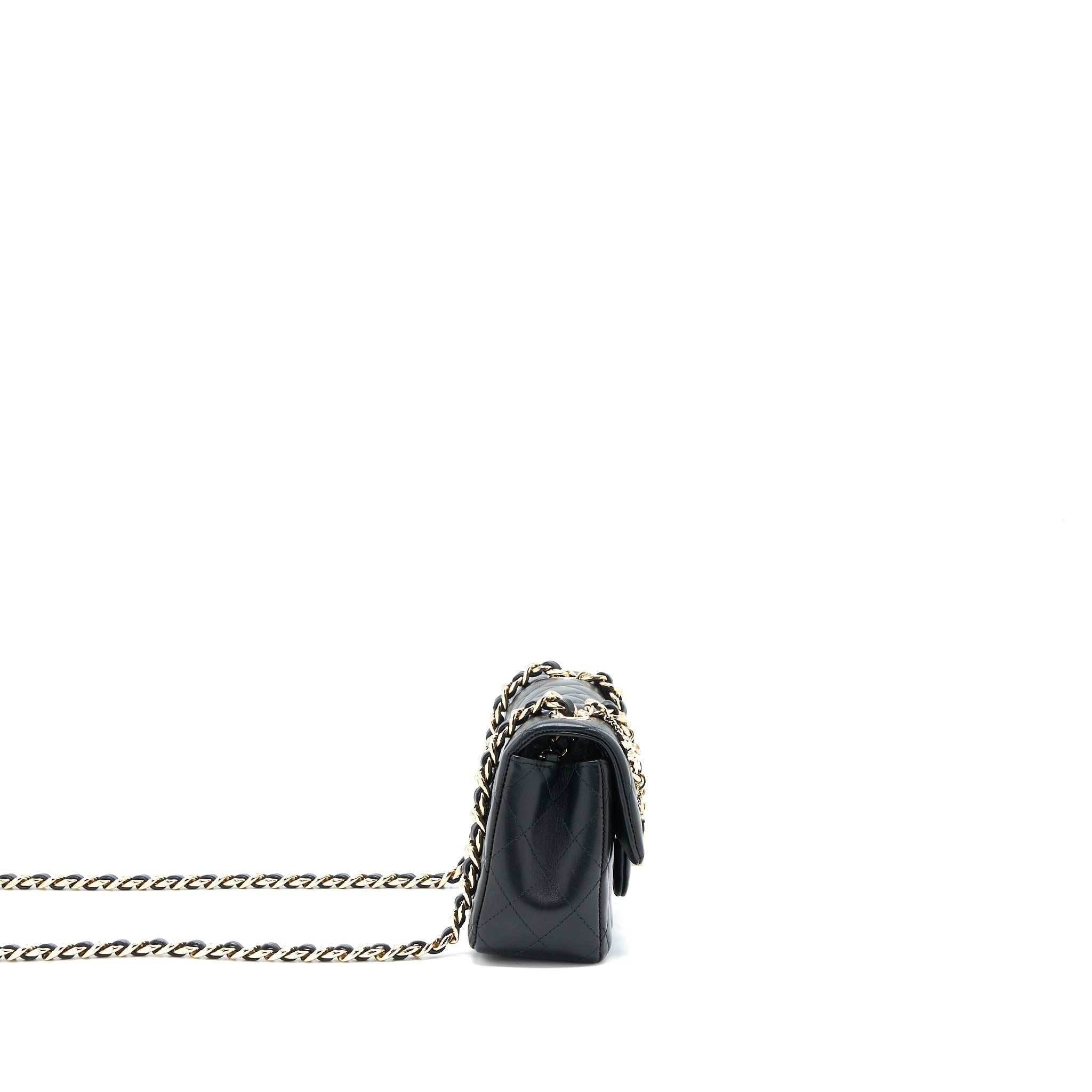 CHANEL MINI RECTANGULAR WITH COCO BAG CHARM LIMITED EDITION LAMBSKIN BLACK LGHW