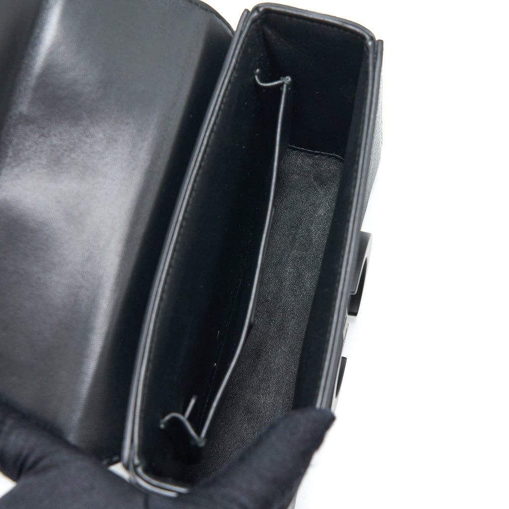 DIOR 30 MONTAIGNE BOX CALFSKIN BLACK WITH BLACK HARDWARE