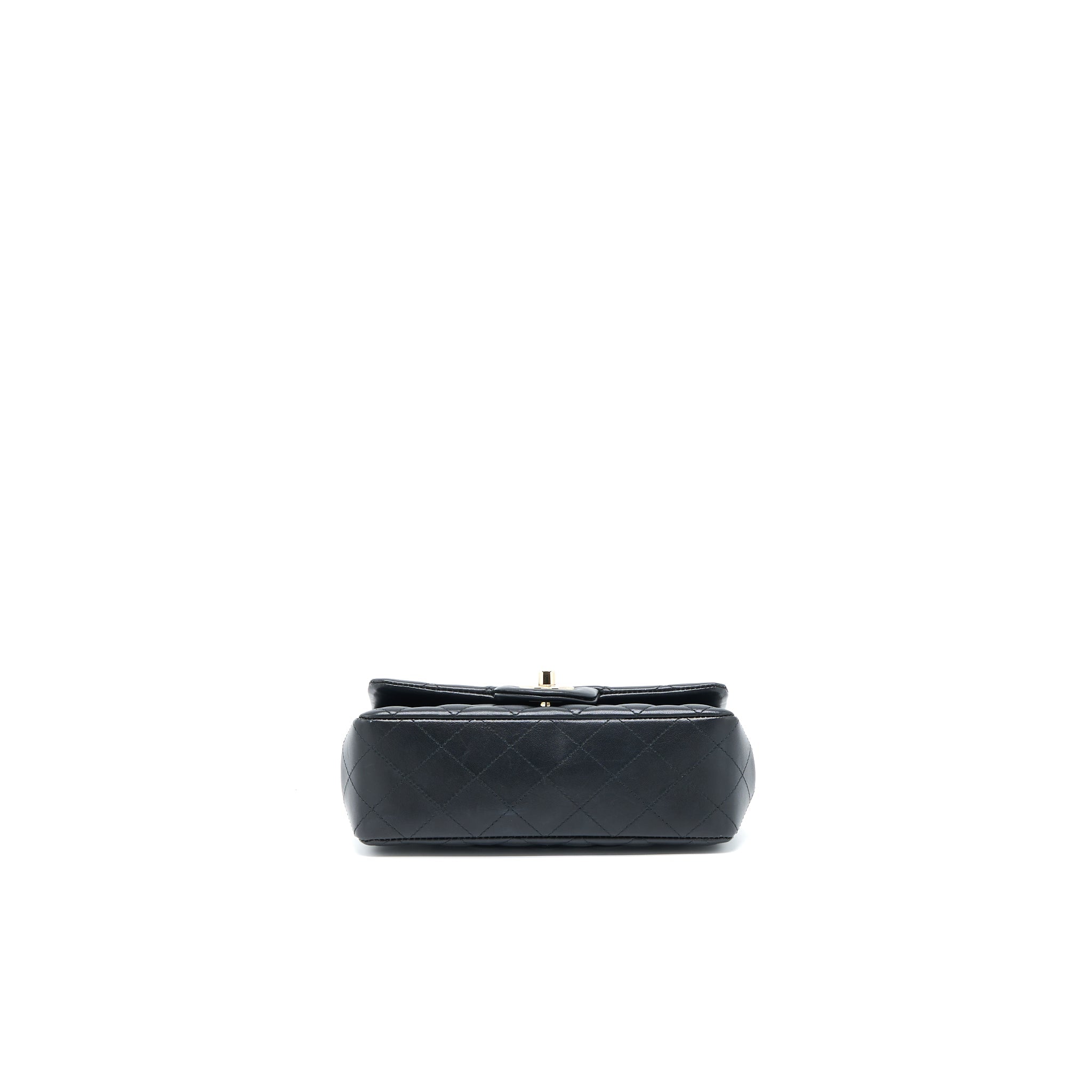 CHANEL MINI RECTANGULAR WITH COCO BAG CHARM LIMITED EDITION LAMBSKIN BLACK LGHW