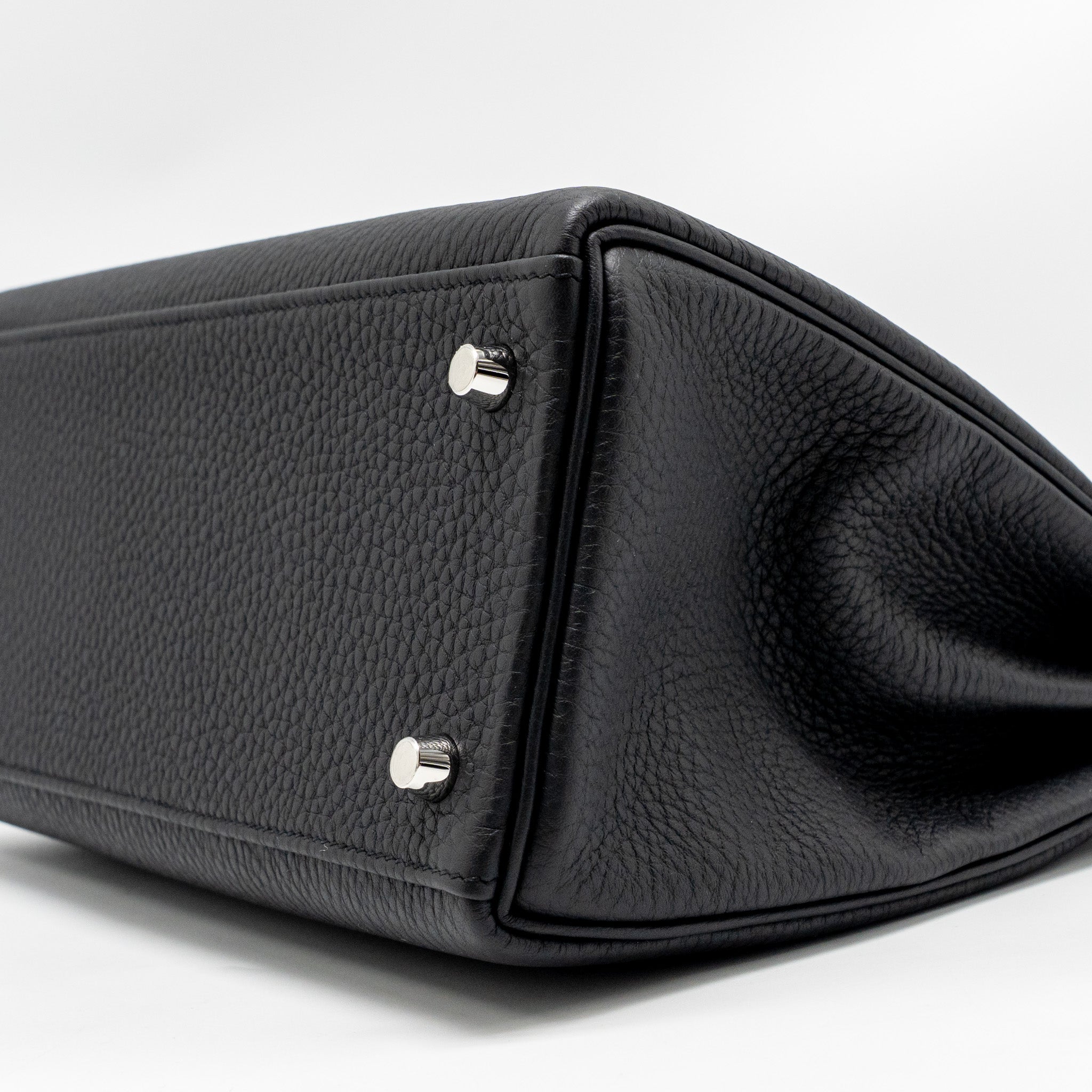 HERMES KELLY 28 TOGO BLACK BRUSHED SHW