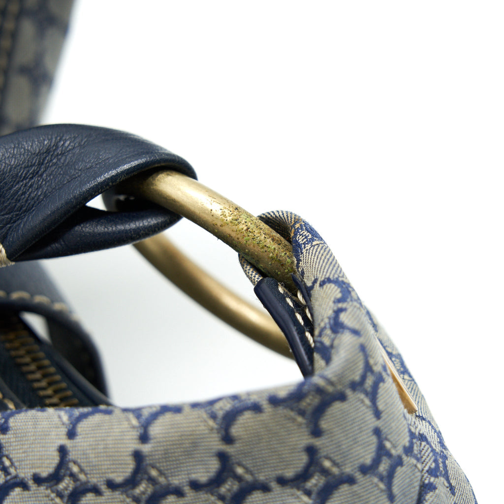 CELINE VINTAGE CANVAS SHOULDER BAG