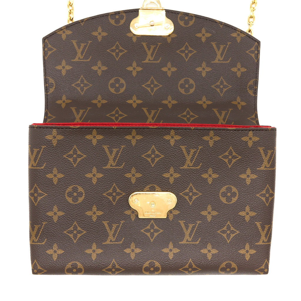 LOUIS VUITTON PALLAS CHAIN BAG CERISE MONOGRAM CANVAS/LEATHER GHW