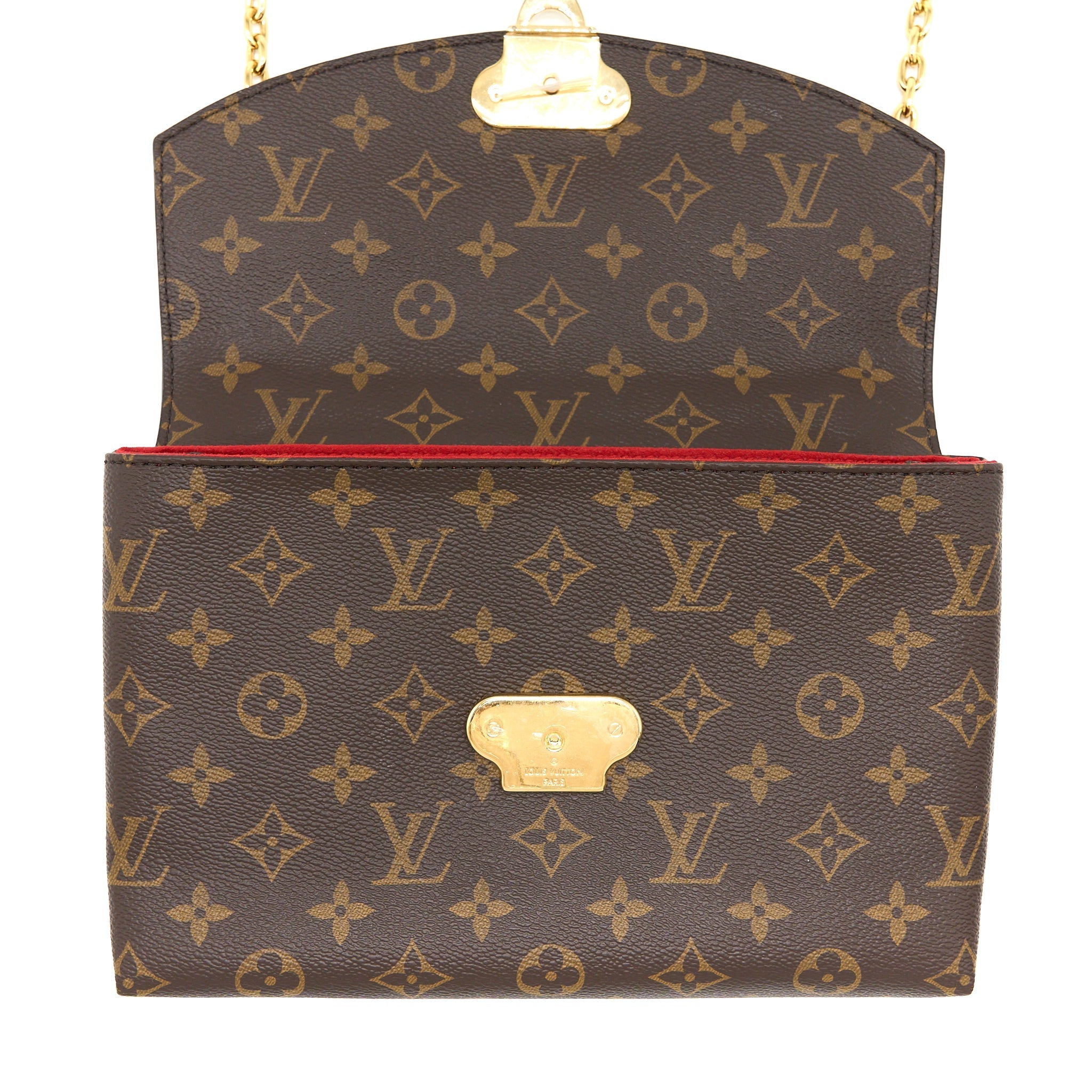 LOUIS VUITTON PALLAS CHAIN BAG CERISE MONOGRAM CANVAS/LEATHER GHW