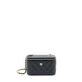 CHANEL 22S LONG VANITY WITH CHAIN CAVIAR BLACK LGHW