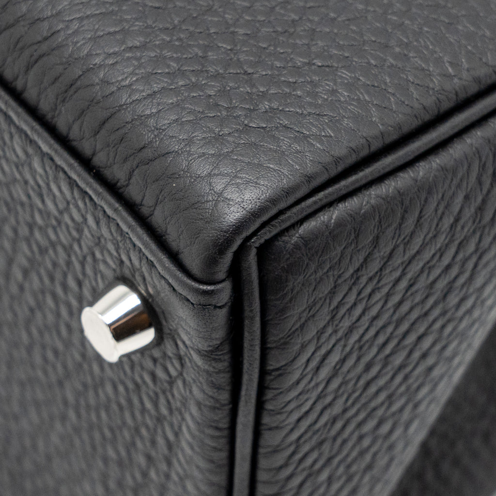 HERMES KELLY 28 TOGO BLACK BRUSHED SHW